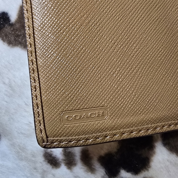 Coach Tan and Brown Signature Clasp Wallet - Picture 4 of 5